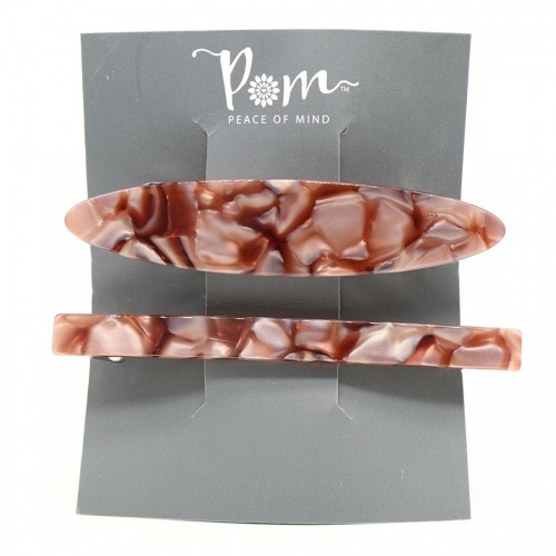 Terracotta Shell Effect Hair Clip Duo by Peace Of Mind